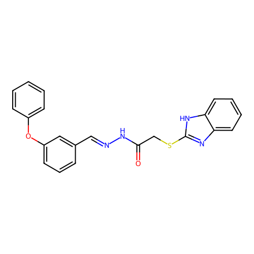 2-(1H-benzimidazol-2-ylsulfanyl)-N'-[(E)-(3-phenoxyphenyl)methylidene]acetohydrazide structure