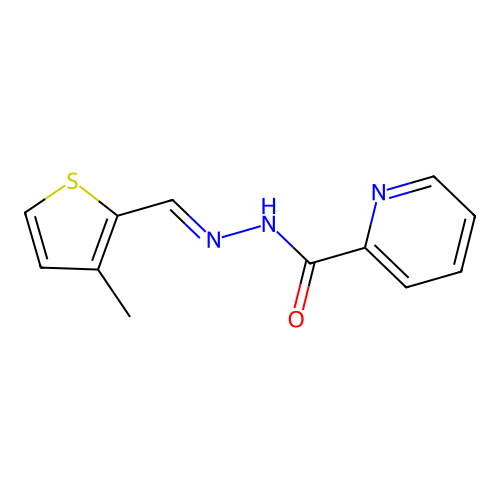 N'-[(E)-(3-methylthiophen-2-yl)methylidene]pyridine-2-carbohydrazide structure