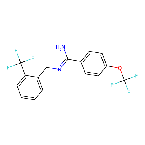 4-(Trifluoromethoxy)-N-(2-(trifluoromethyl)benzyl)benzimidamide structure