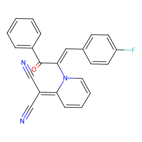 Malononitrile, 2-[1-[1-benzoyl-2-(4-fluorophenyl)vinyl]-1H-pyridin-2-ylidene]- structure