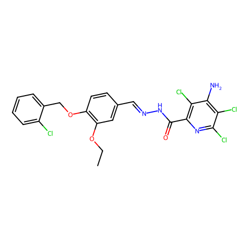 (E)-4-amino-3,5,6-trichloro-N'-(4-((2-chlorobenzyl)oxy)-3-ethoxybenzylidene)picolinohydrazide structure