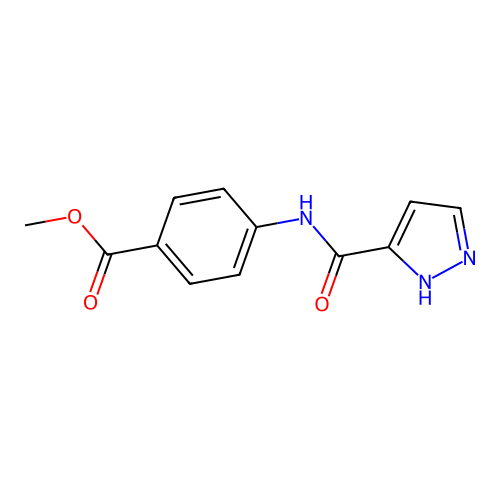 4-[(1H-Pyrazole-3-carbonyl)amino]benzoic acid methyl ester structure