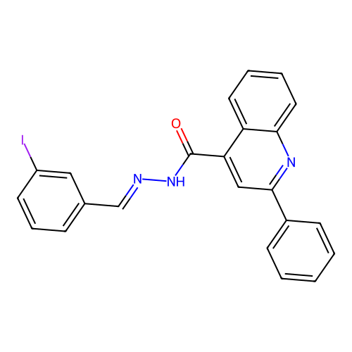N'-[(E)-(3-iodophenyl)methylidene]-2-phenylquinoline-4-carbohydrazide structure