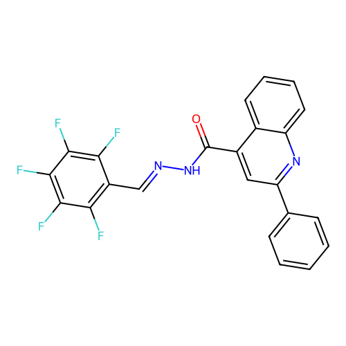 N'-[(E)-(pentafluorophenyl)methylidene]-2-phenylquinoline-4-carbohydrazide structure