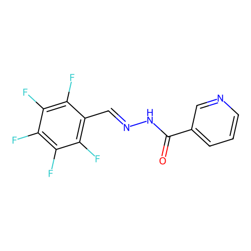 (E)-N'-((perfluorophenyl)methylene)nicotinohydrazide structure