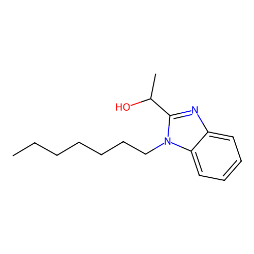 1-(1-Heptylbenzimidazol-2-yl)ethan-1-ol structure