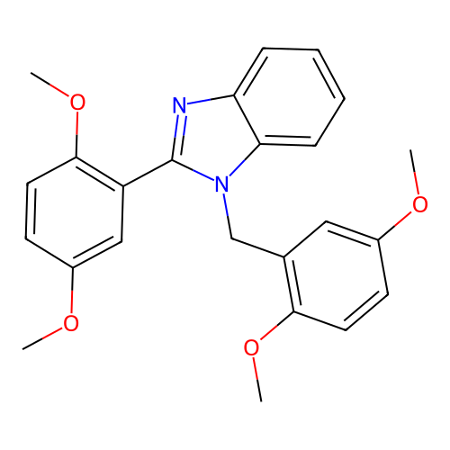 1-(2,5-dimethoxybenzyl)-2-(2,5-dimethoxyphenyl)-1H-benzimidazole structure