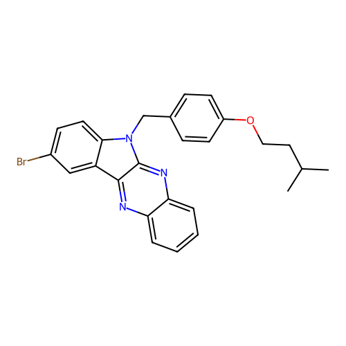9-bromo-6-[4-(3-methylbutoxy)benzyl]-6H-indolo[2,3-b]quinoxaline structure