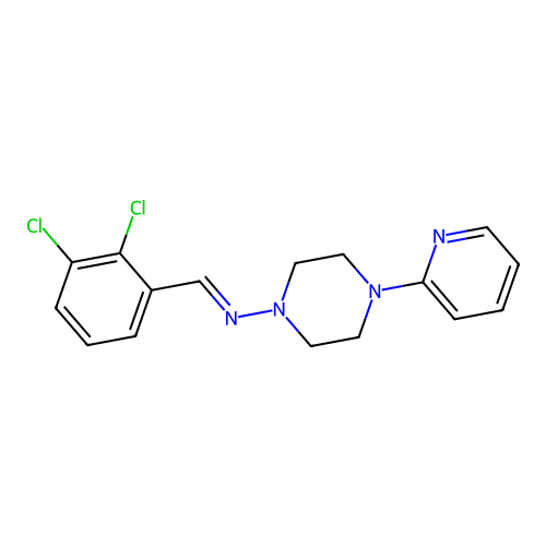 N-[(E)-(2,3-dichlorophenyl)methylidene]-4-(pyridin-2-yl)piperazin-1-amine structure