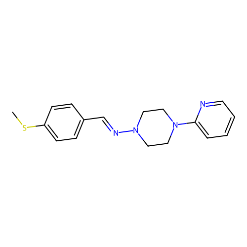 N-(4-(Methylthio)benzylidene)-4-(2-pyridinyl)-1-piperazinamine structure