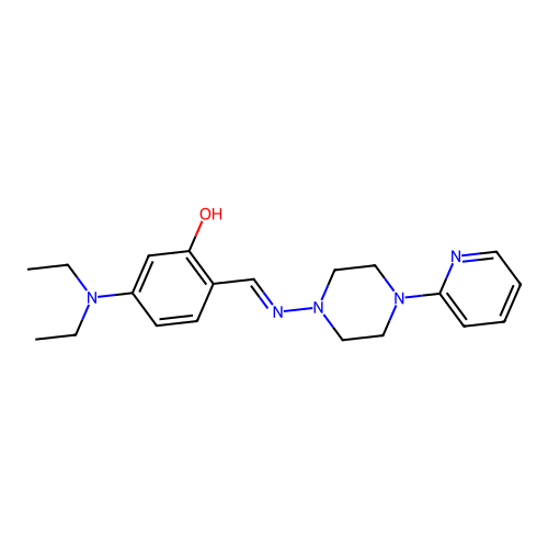 5-(Diethylamino)-2-(((4-(pyridin-2-yl)piperazin-1-yl)imino)methyl)phenol structure