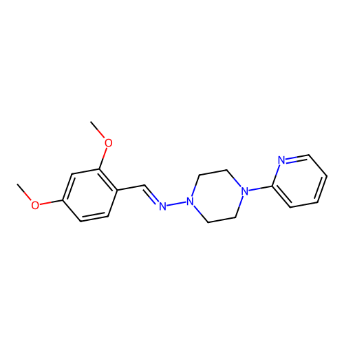 N-(2,4-Dimethoxybenzylidene)-4-(2-pyridinyl)-1-piperazinamine structure