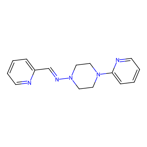 4-(2-pyridinyl)-N-(2-pyridinylmethylene)-1-piperazinamine structure