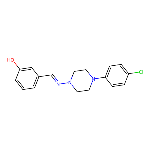 3-((4-(4-Chloro-phenyl)-piperazin-1-ylimino)-methyl)-phenol structure
