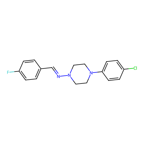 (4-(4-Chloro-phenyl)-piperazin-1-YL)-(4-fluoro-benzylidene)-amine structure
