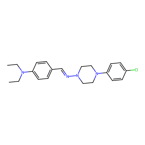(4-(4-Chloro-phenyl)-piperazin-1-YL)-(4-diethylamino-benzylidene)-amine structure
