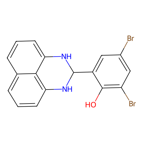 2,4-dibromo-6-(2,3-dihydro-1H-perimidin-2-yl)phenol structure
