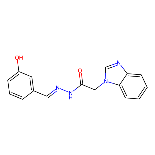 2-(benzimidazol-1-yl)-N-[(3-hydroxyphenyl)methylideneamino]acetamide structure