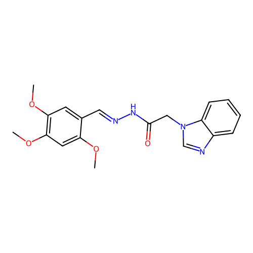 (E)-2-(1H-benzo[d]imidazol-1-yl)-N'-(2,4,5-trimethoxybenzylidene)acetohydrazide structure