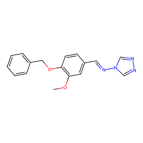 N-{(E)-[4-(benzyloxy)-3-methoxyphenyl]methylidene}-4H-1,2,4-triazol-4-amine structure