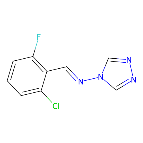 (E)-N-(2-chloro-6-fluorobenzylidene)-4H-1,2,4-triazol-4-amine structure