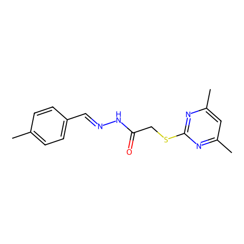 2-((4,6-Dimethyl-2-pyrimidinyl)thio)-N'-(4-methylbenzylidene)acetohydrazide structure