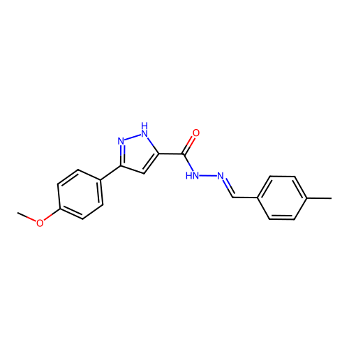 3-(4-Methoxyphenyl)-N'-(4-methylbenzylidene)-1H-pyrazole-5-carbohydrazide structure