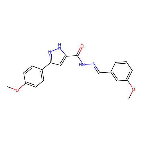 (E)-N'-(3-methoxybenzylidene)-3-(4-methoxyphenyl)-1H-pyrazole-5-carbohydrazide structure