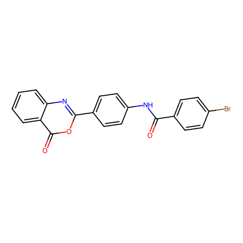 4-bromo-N-[4-(4-oxo-4H-3,1-benzoxazin-2-yl)phenyl]benzamide structure