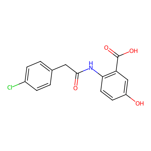 2-{[(4-Chlorophenyl)acetyl]amino}-5-hydroxybenzoic acid structure