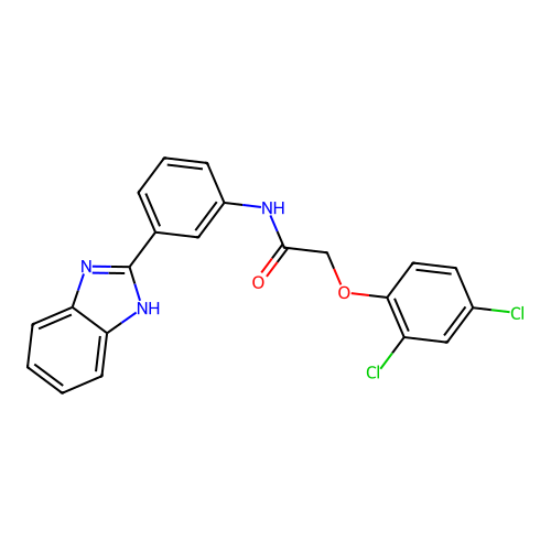 N-[3-(1H-benzimidazol-2-yl)phenyl]-2-(2,4-dichlorophenoxy)acetamide structure