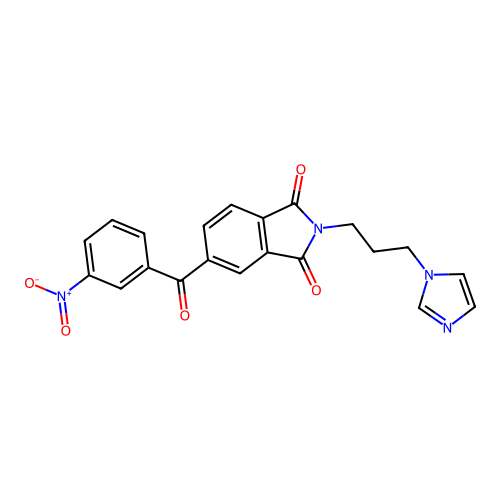 2-(3-imidazol-1-ylpropyl)-5-(3-nitrobenzoyl)isoindole-1,3-dione structure