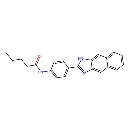 N-[4-(1H-naphtho[2,3-d]imidazol-2-yl)phenyl]pentanamide structure