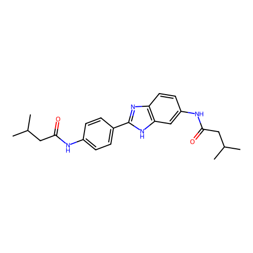 3-methyl-N-(4-{5-[(3-methylbutanoyl)amino]-1H-benzimidazol-2-yl}phenyl)butanamide structure