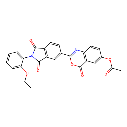 2-[2-(2-ethoxyphenyl)-1,3-dioxo-2,3-dihydro-1H-isoindol-5-yl]-4-oxo-4H-3,1-benzoxazin-6-yl acetate structure