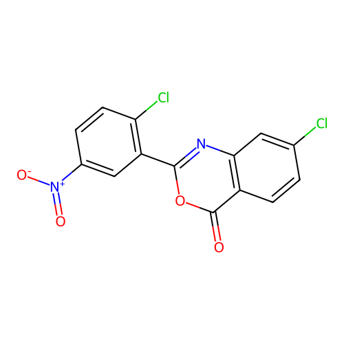 7-chloro-2-(2-chloro-5-nitrophenyl)-4H-3,1-benzoxazin-4-one structure