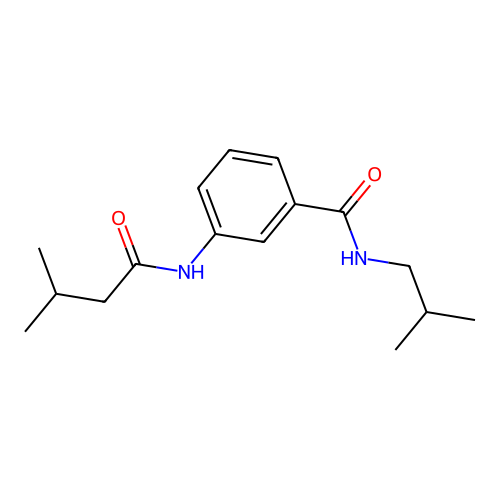 3-[(3-methylbutanoyl)amino]-N-(2-methylpropyl)benzamide structure