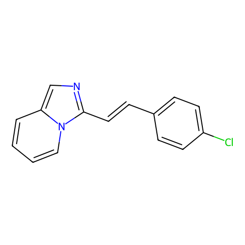 3-[(E)-2-(4-chlorophenyl)ethenyl]imidazo[1,5-a]pyridine structure