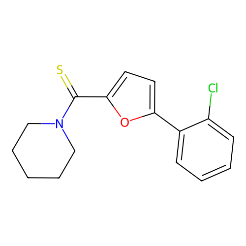 [5-(2-Chlorophenyl)furan-2-yl]-piperidin-1-ylmethanethione structure