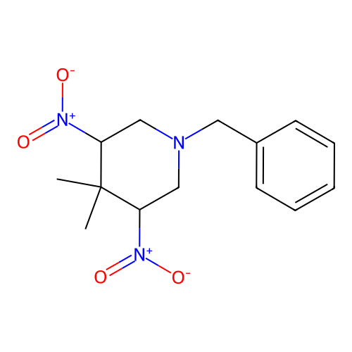 1-Benzyl-4,4-dimethyl-3,5-dinitropiperidine structure