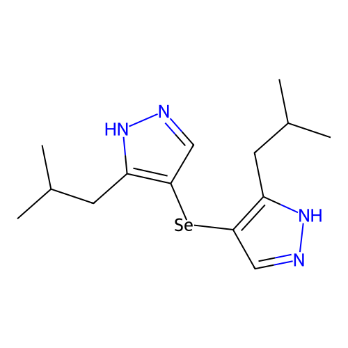 3-Isobutyl-4-((3-isobutyl-1H-pyrazol-4-YL)seleno)-1H-pyrazole structure