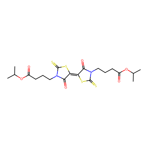 3,3'-di(3-isopropoxy-4-oxobutyl)-4,4'-dioxo-2,2'-dithioxo-5,5'-bis[1,3-thiazolidin-5-ylidene] structure