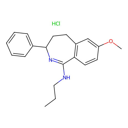 7-methoxy-3-phenyl-N-propyl-4,5-dihydro-3H-2-benzazepin-1-amine;hydrochloride structure