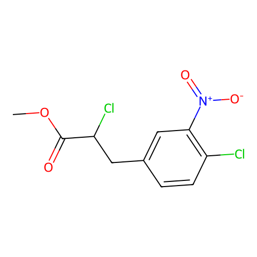 Methyl 2-chloro-3-(4-chloro-3-nitrophenyl)propanoate structure