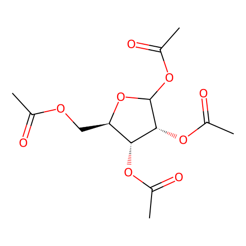 D-Ribofuranose, 1,2,3,5-tetraacetate structure