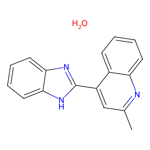 4-(1H-Benzimidazol-2-yl)-2-methylquinoline;hydrate structure