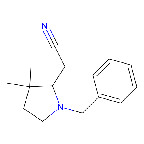 2-(1-Benzyl-3,3-dimethylpyrrolidin-2-yl)acetonitrile structure