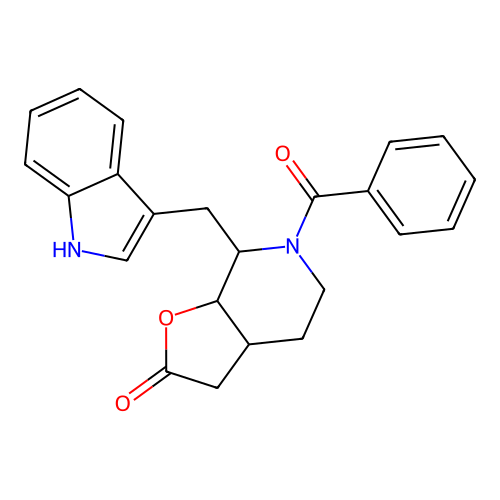 6-Benzoyl-7-(1h-indol-3-ylmethyl)hexahydrofuro[2,3-c]pyridin-2(3h)-one structure