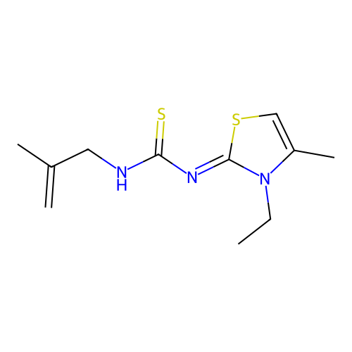 1-[(2Z)-3-Ethyl-4-methyl-2,3-dihydro-1,3-thiazol-2-ylidene]-3-(2-methylprop-2-en-1-yl)thiourea structure
