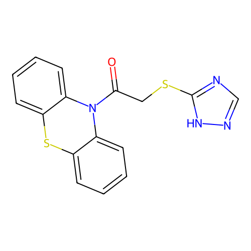1-Phenothiazin-10-yl-2-(4H-[1,2,4]triazol-3-ylsulfanyl)-ethanone structure